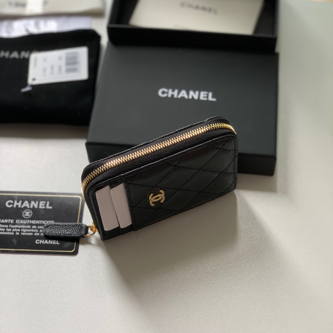 Replica Chanel AP1650 Caviar Leather Coin Wallet Black