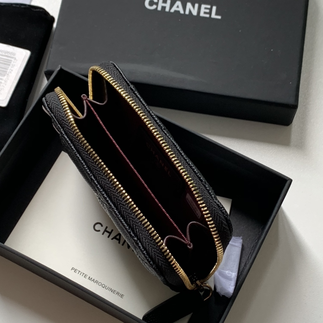 Replica Chanel AP1650 Caviar Leather Coin Wallet Black