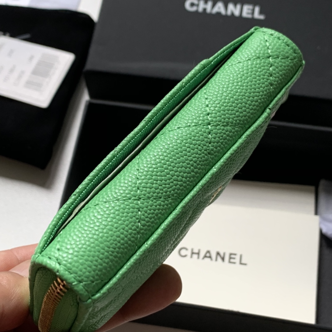 Replica Chanel AP1650 Caviar Leather Coin Wallet Green