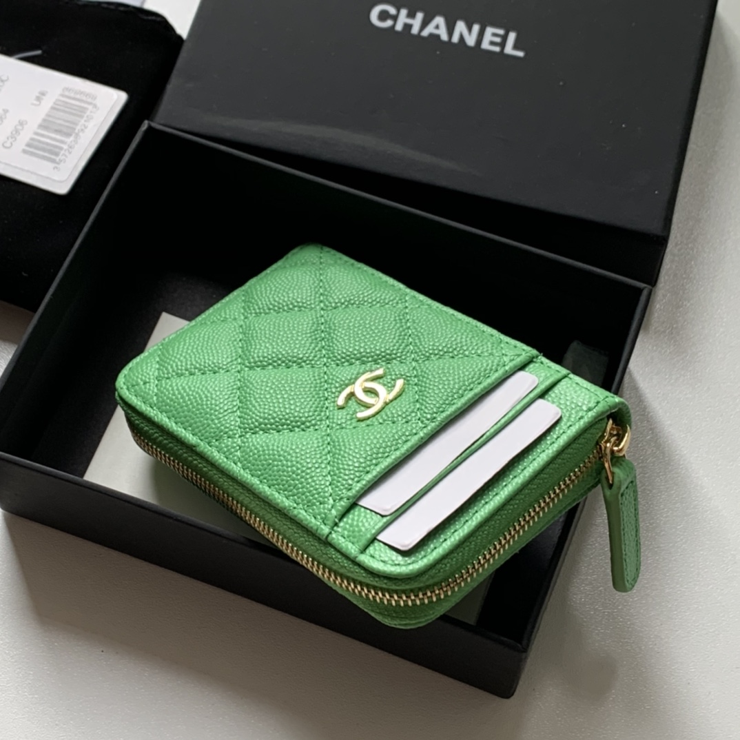 Replica Chanel AP1650 Caviar Leather Coin Wallet Green