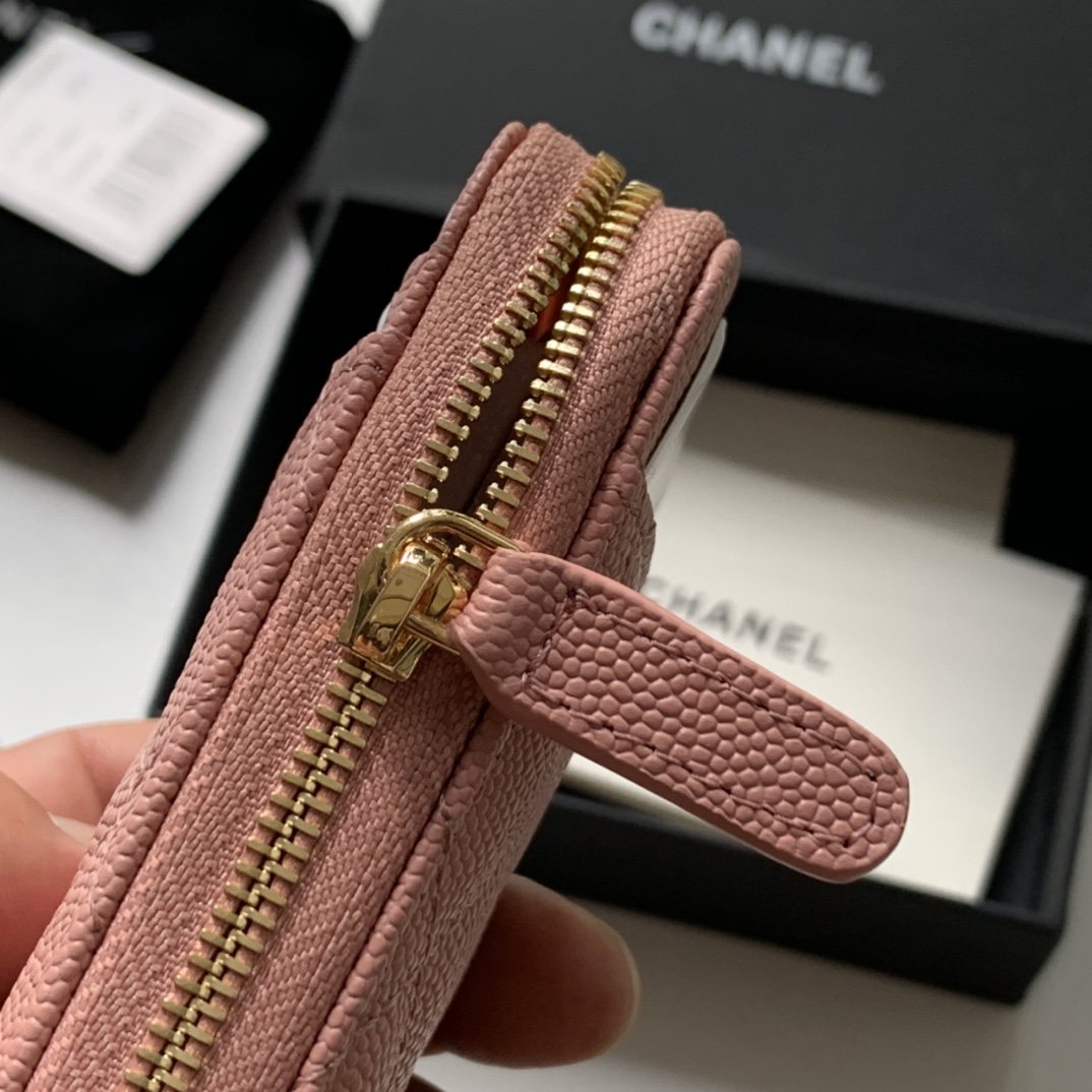 Replica Chanel AP1650 Caviar Leather Coin Wallet Pink