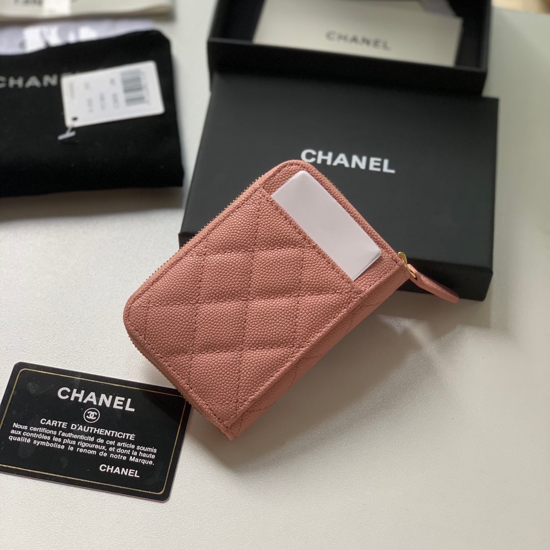 Replica Chanel AP1650 Caviar Leather Coin Wallet Pink