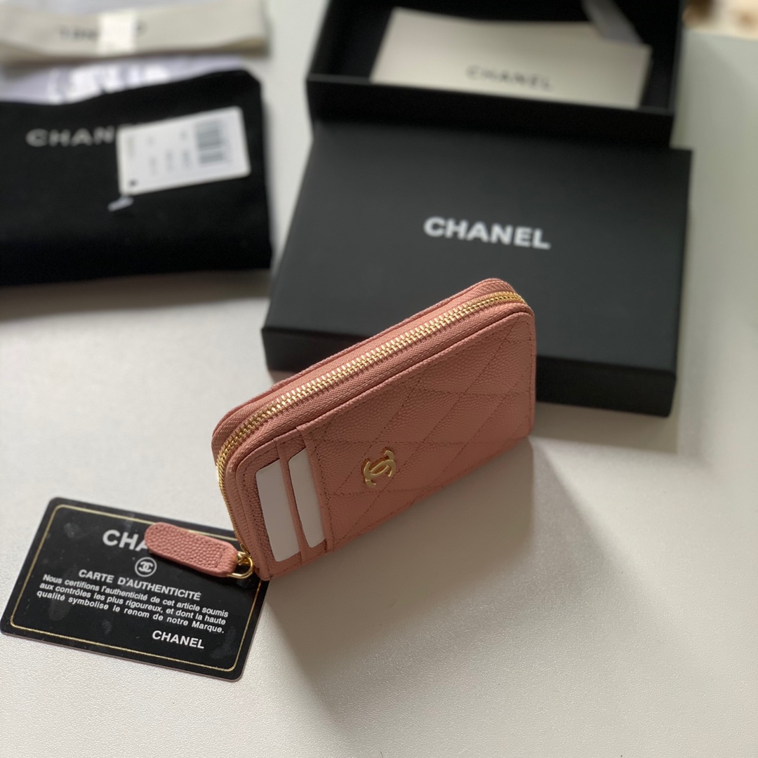 Replica Chanel AP1650 Caviar Leather Coin Wallet Pink