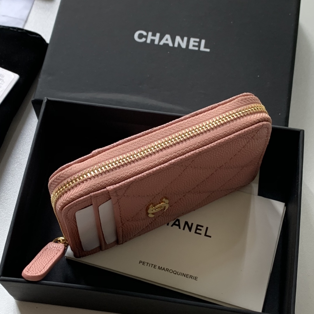 Replica Chanel AP1650 Caviar Leather Coin Wallet Pink