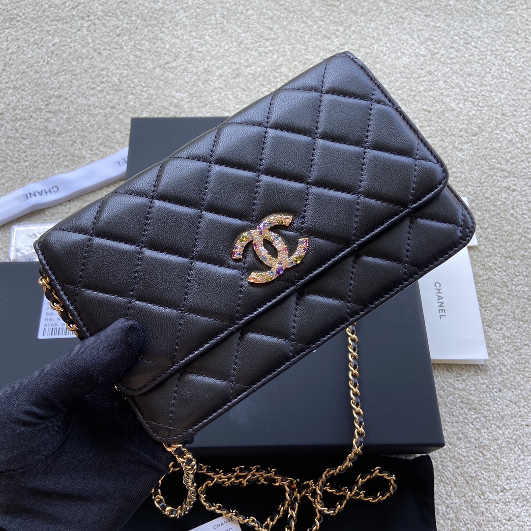 Replica Chanel AP1794 Women Wallet On Chain Black Leather-1