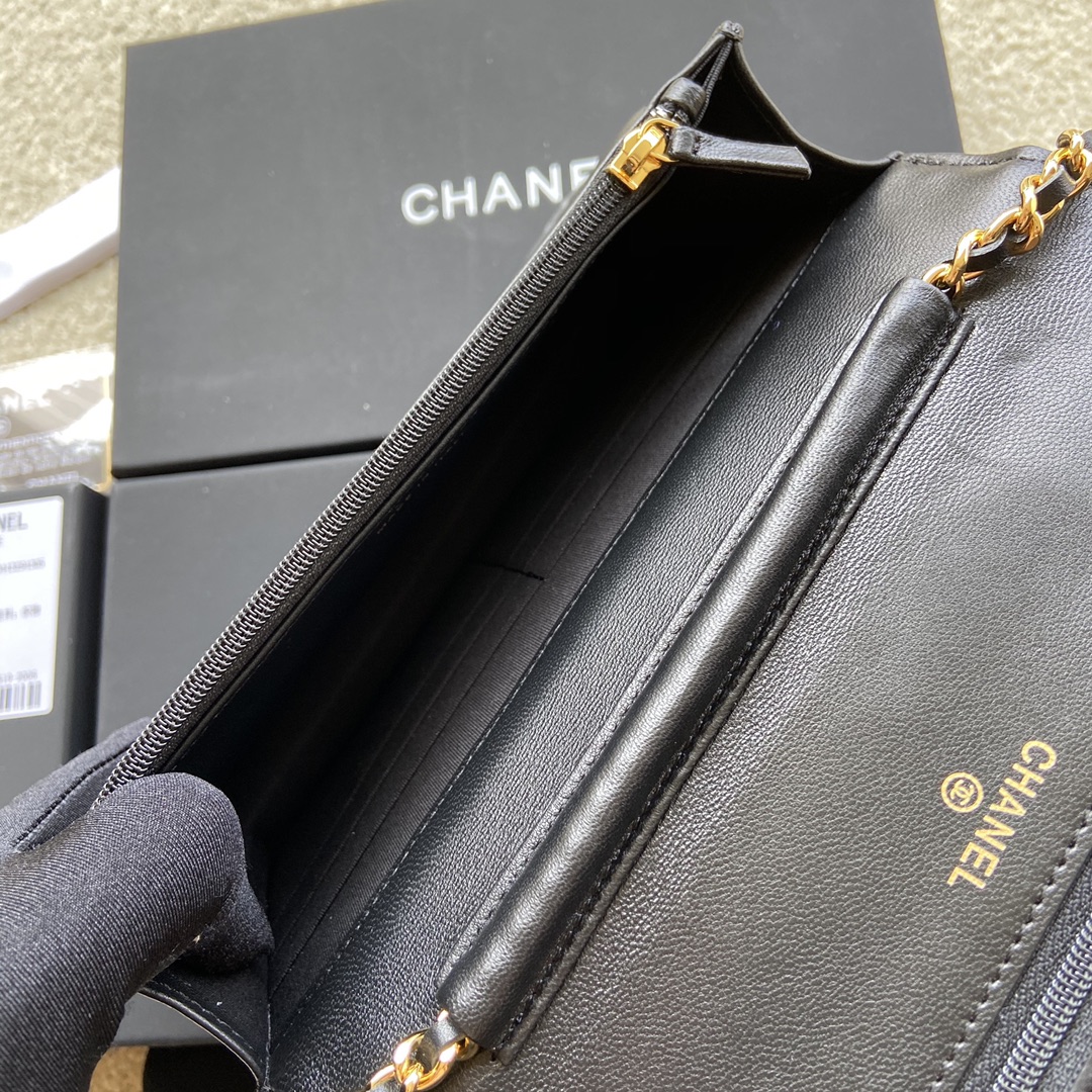 Replica Chanel AP1794 Women Wallet On Chain Black Leather-1