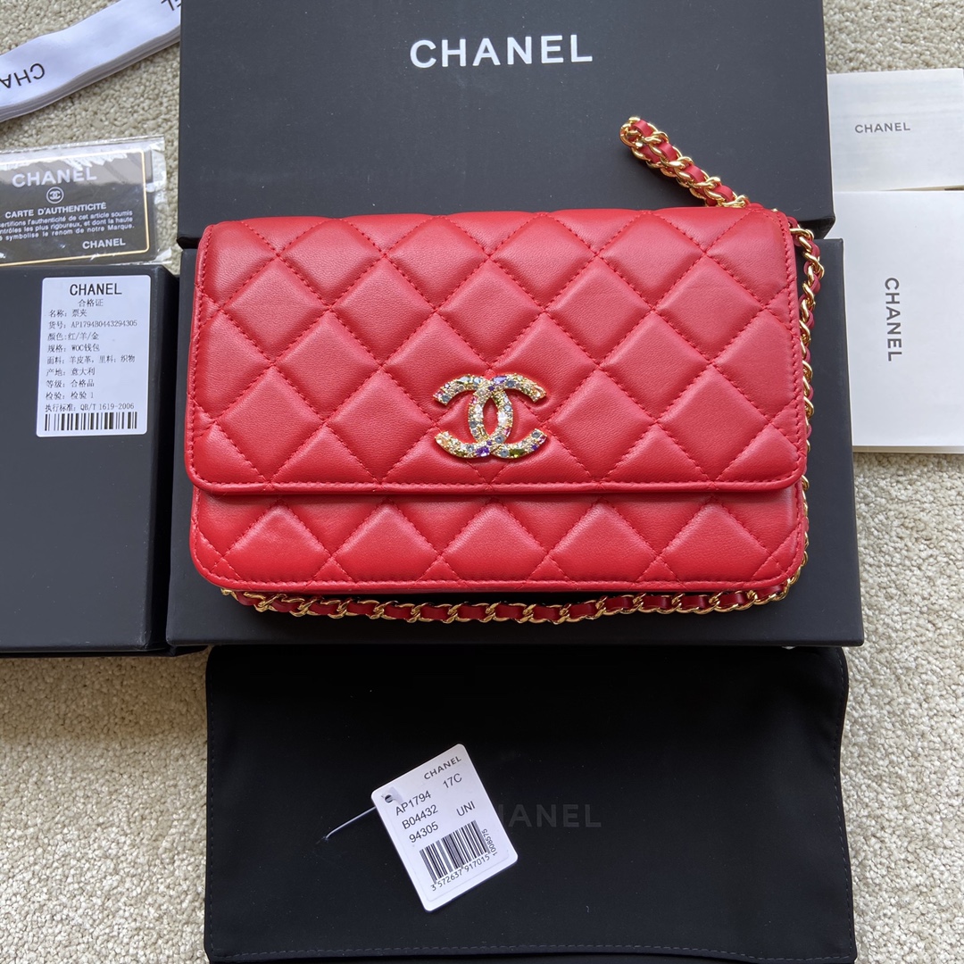 Replica Chanel AP1794 Women Wallet On Chain Red Leather