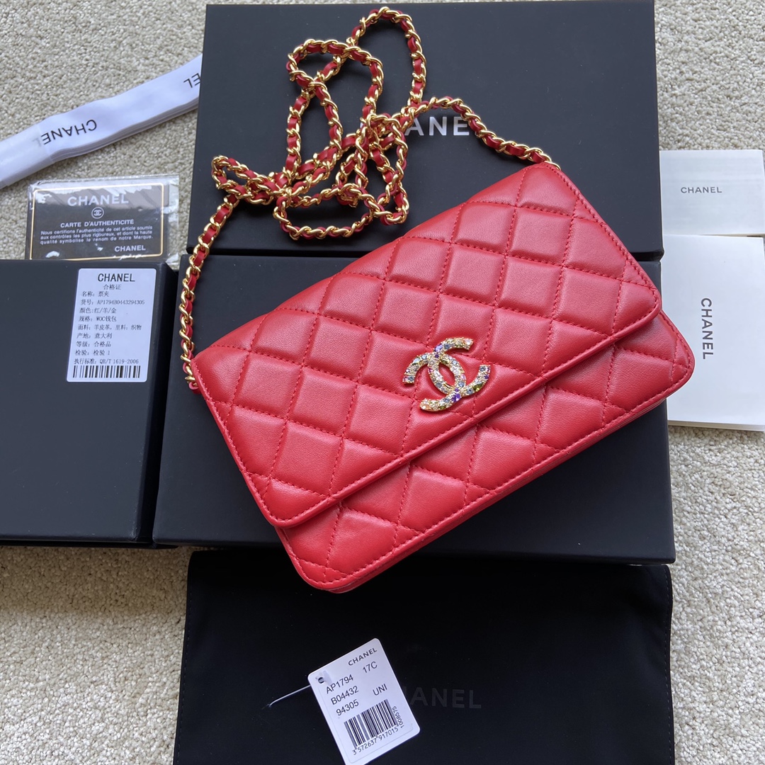 Replica Chanel AP1794 Women Wallet On Chain Red Leather
