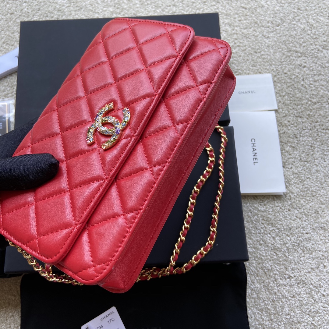 Replica Chanel AP1794 Women Wallet On Chain Red Leather