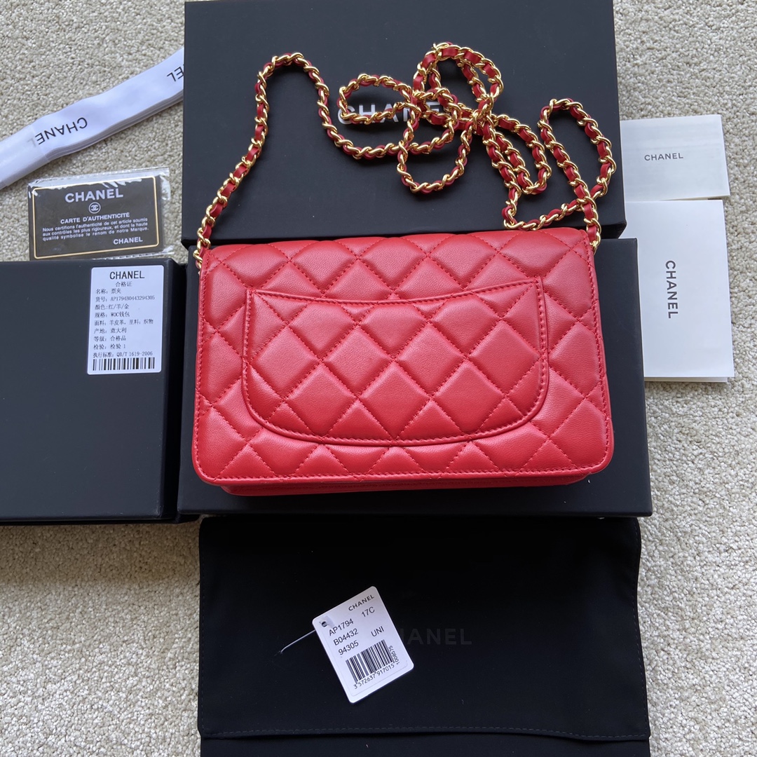 Replica Chanel AP1794 Women Wallet On Chain Red Leather