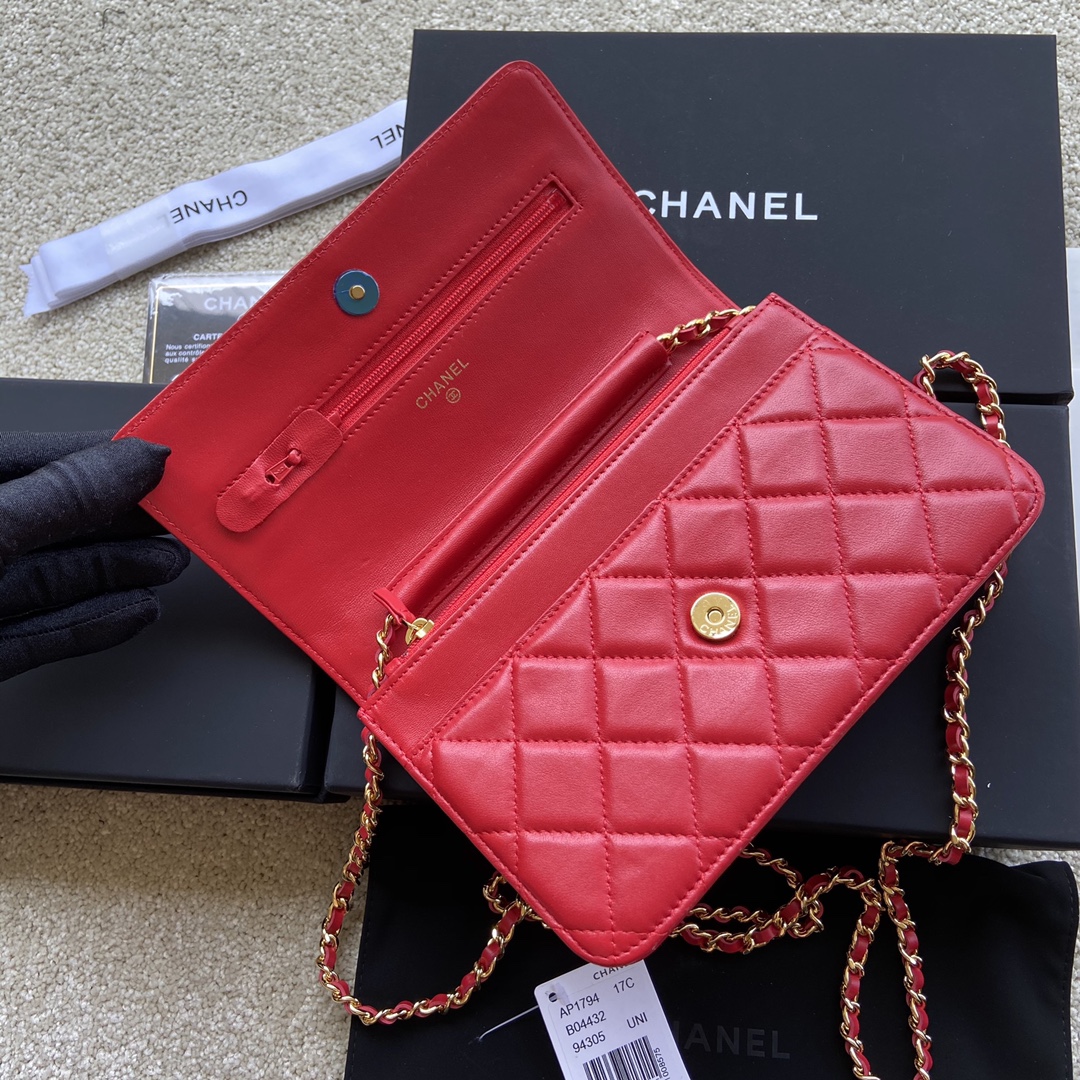 Replica Chanel AP1794 Women Wallet On Chain Red Leather