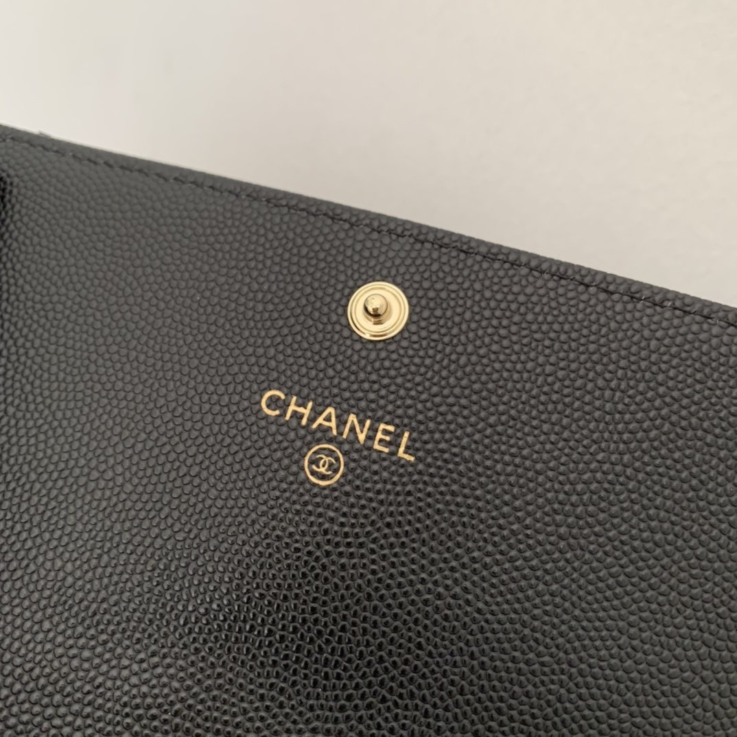 Replica Chanel AP1836 New Wallet Wallet Grained Calfskin Gold-Tone Metal Black