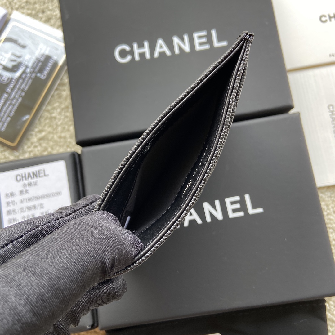 Replica Chanel AP1967 Small Card Holder Wallet Black With Black CC