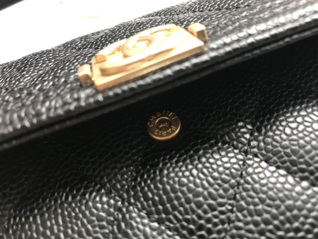 Replica Chanel Long Flap Wallet Grained Calfskin Gold-Tone Metal