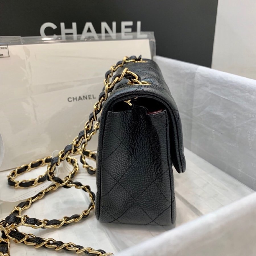 Replica Chanel Mini Flap Bag Grained Calfskin Gold-Tone Metal A35200 