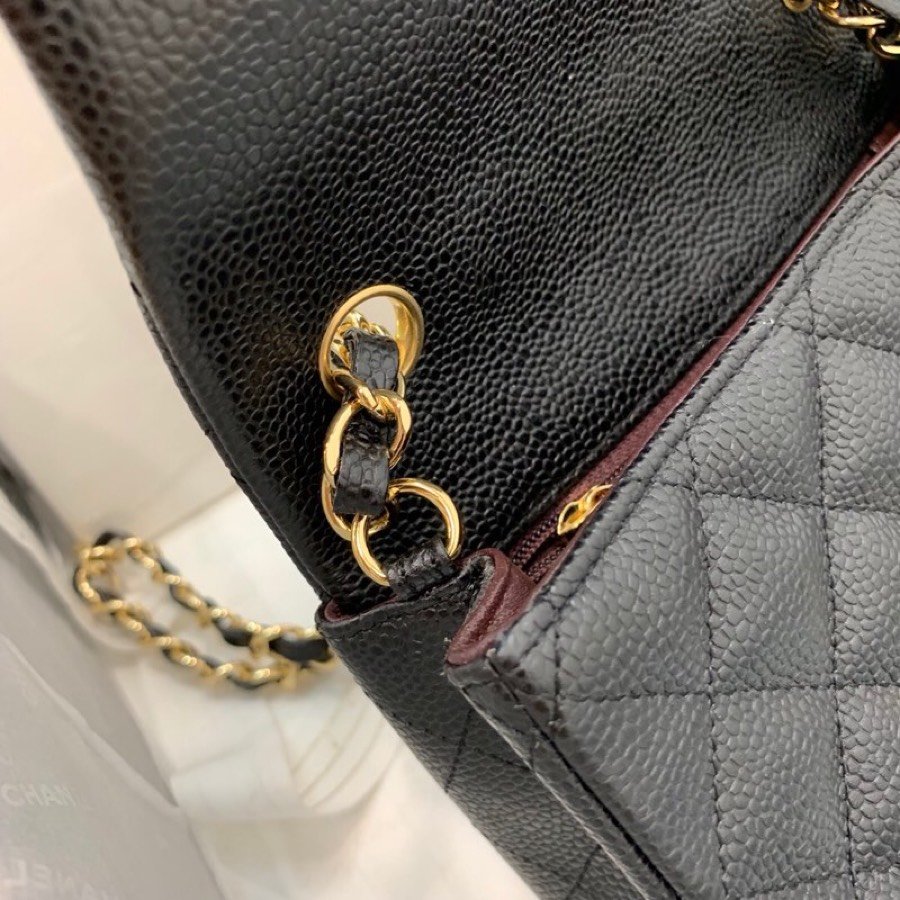 Replica Chanel Mini Flap Bag Grained Calfskin Gold-Tone Metal A35200 