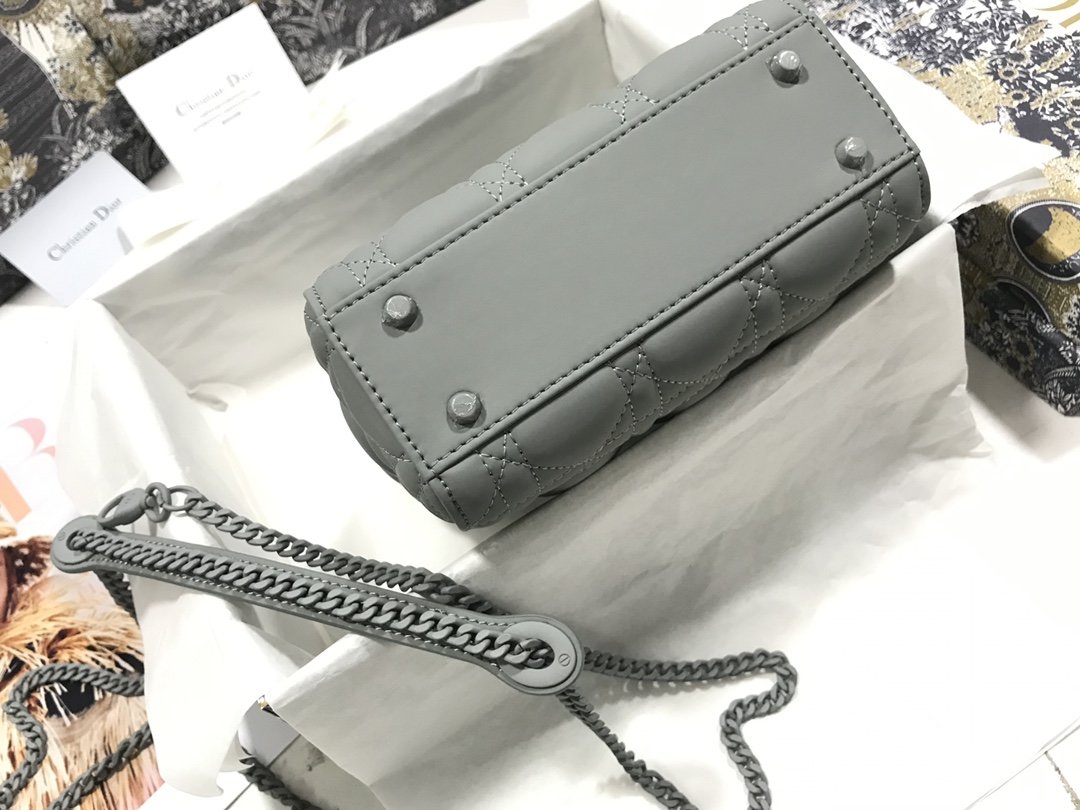 Replica Classic Mini Lady Dior Bag Gray Ultramatte Cannage Calfskin