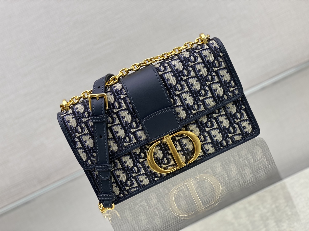 Replica Dior 30 Montaigne Bag Blue Dior Oblique Jacquard