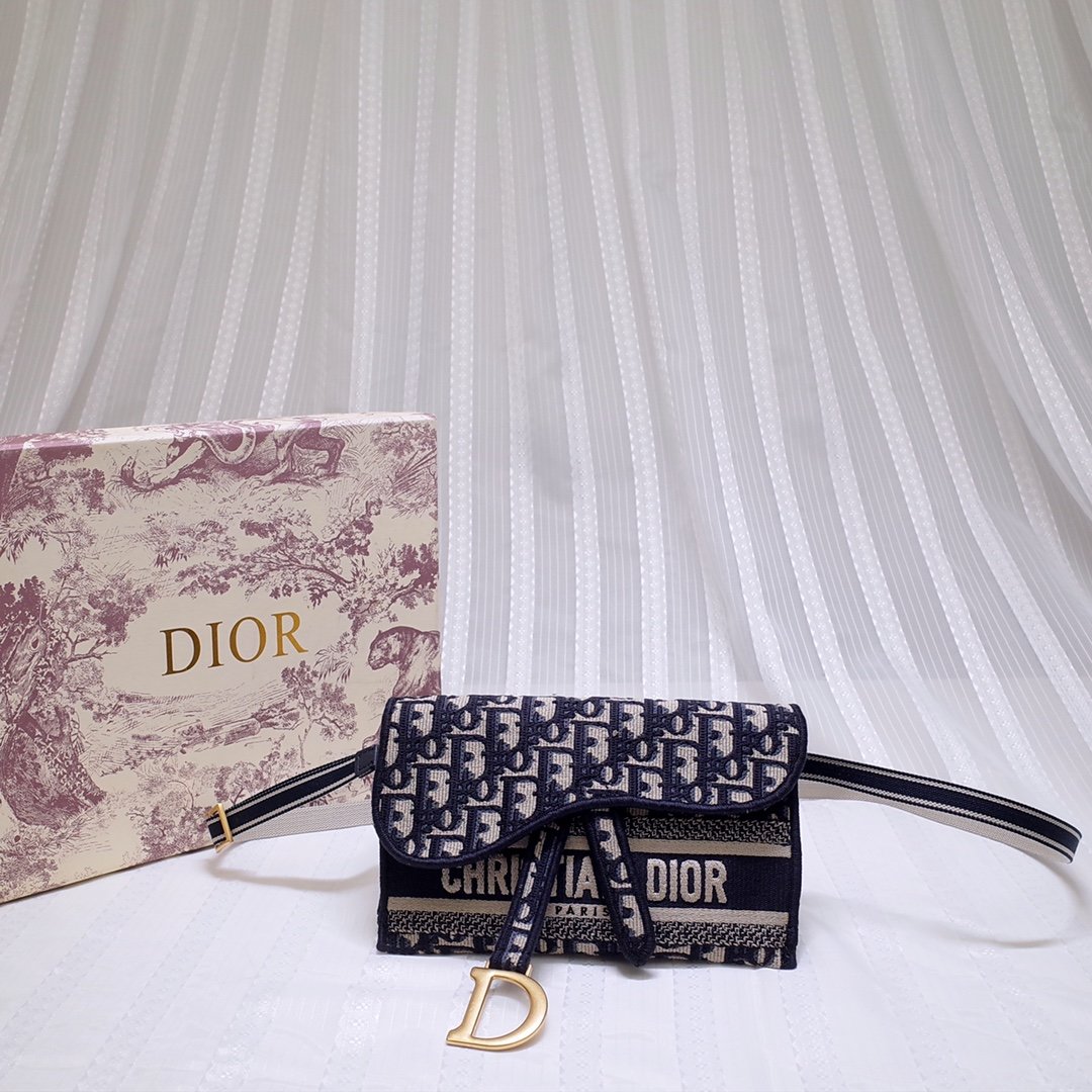 Replica Dior Blue Saddle Dior Oblique Pochette