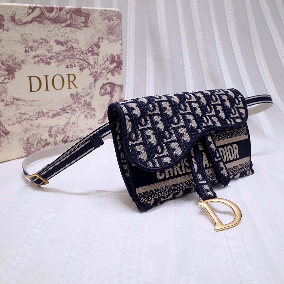 Replica Dior Blue Saddle Dior Oblique Pochette