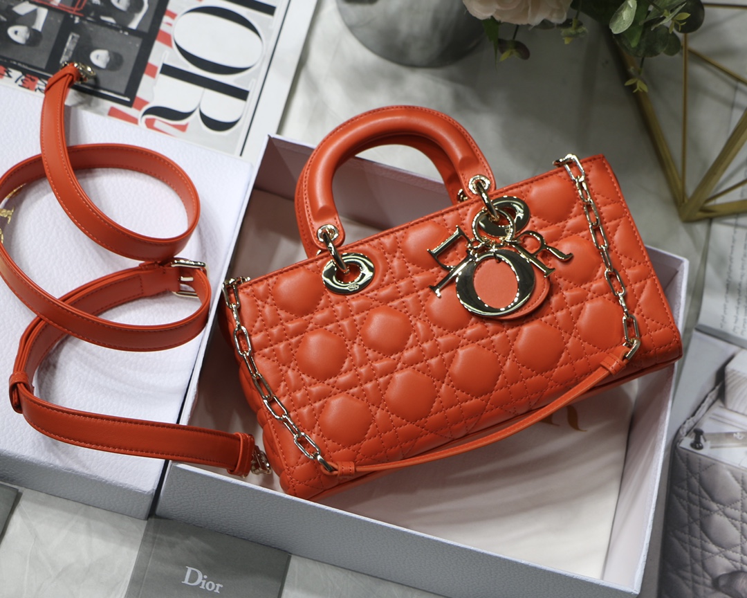 Replica Dior Lady D-Joy Bag Red Vents Cannage Calfskin