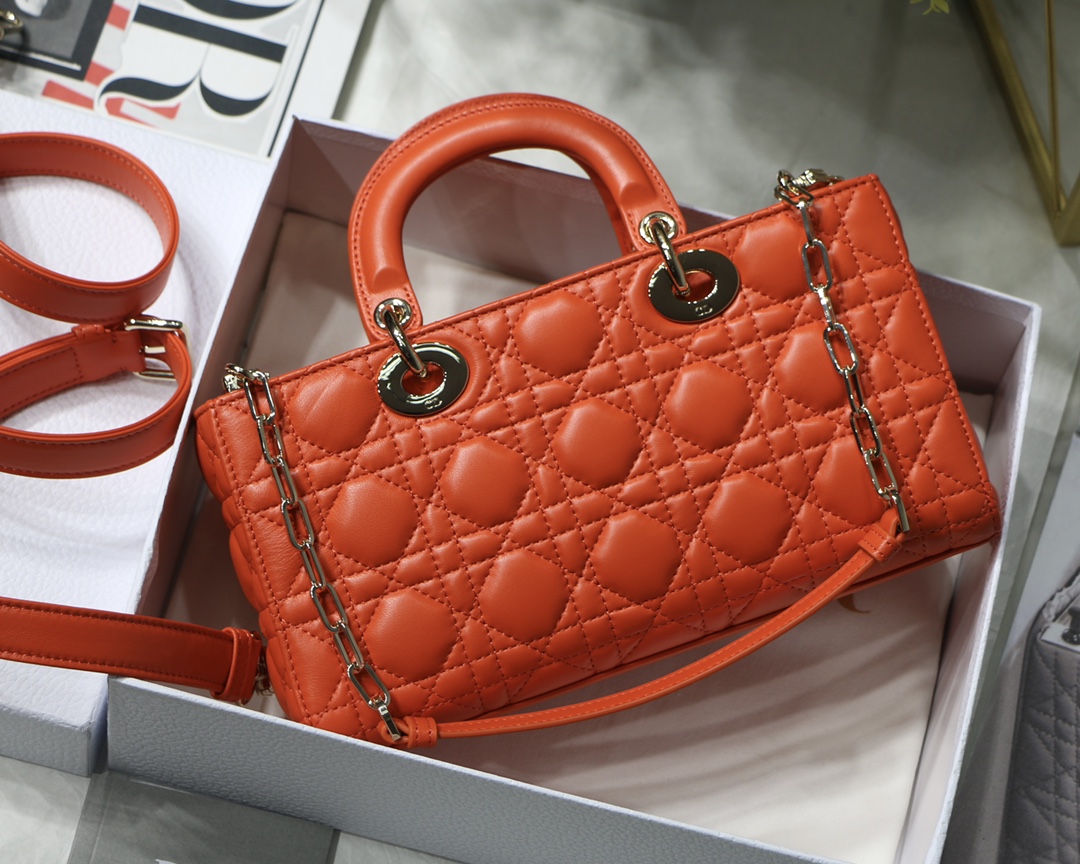 Replica Dior Lady D-Joy Bag Red Vents Cannage Calfskin