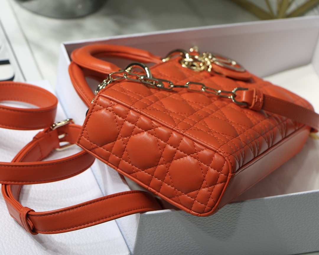 Replica Dior Lady D-Joy Bag Red Vents Cannage Calfskin