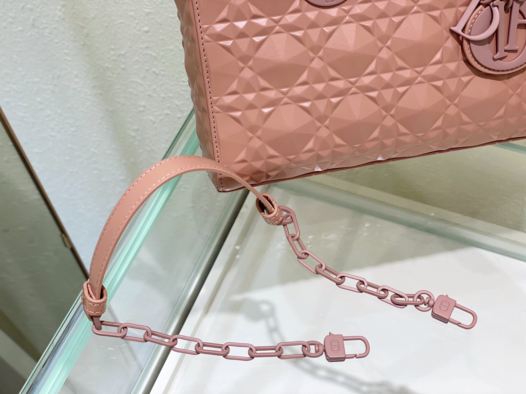 Replica Dior Lady D-Joy Bag Rose Des Vents Cannage Calfskin with Diamond Motif