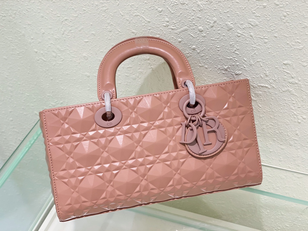 Replica Dior Lady D-Joy Bag Rose Des Vents Cannage Calfskin with Diamond Motif