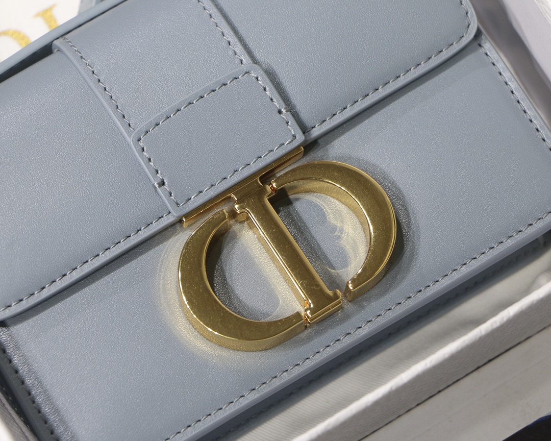 Replica Dior Mini Micro 30 Montaigne Bag Blue-Gray Box Calfskin