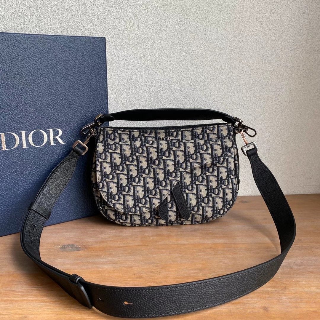 Replica Dior Soft Saddle Bag Beige and Black Dior Oblique Jacquard