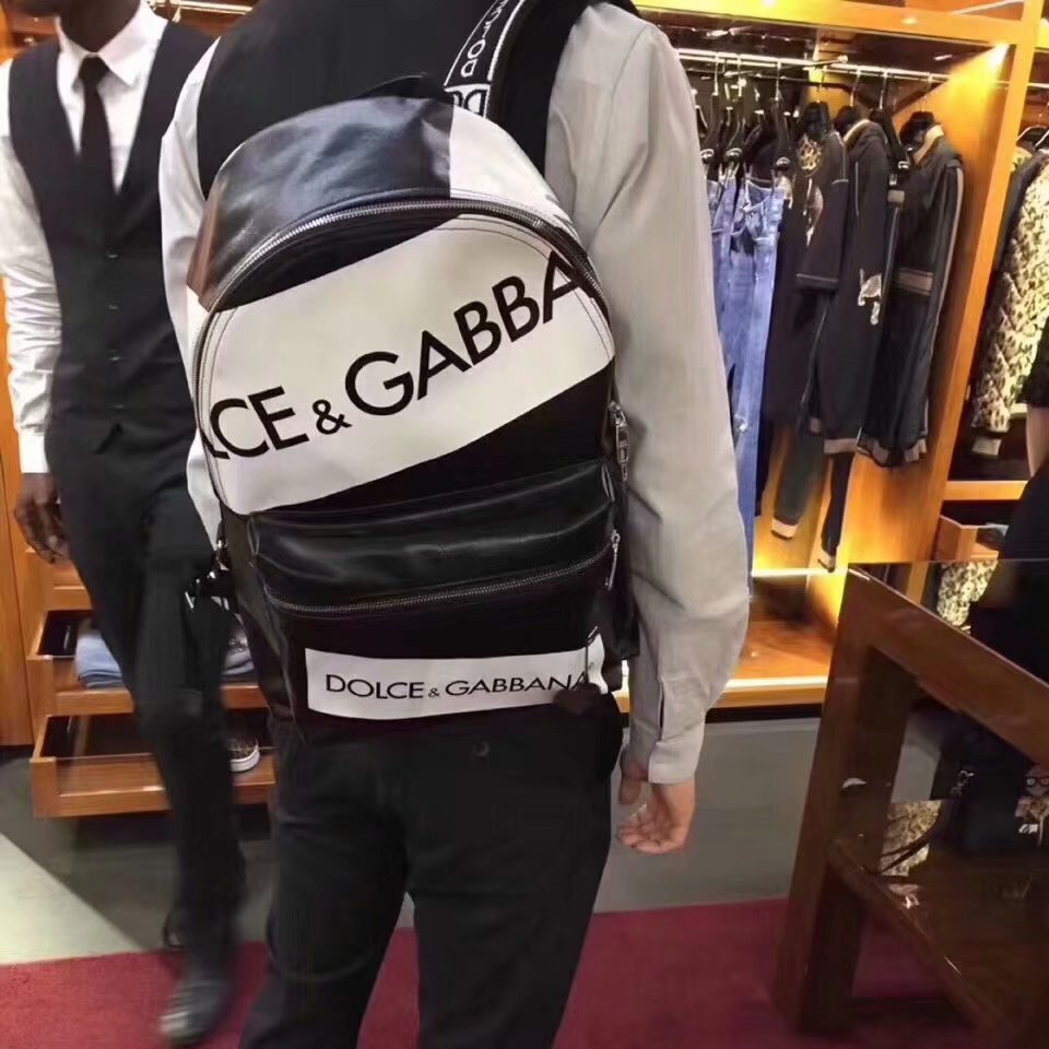 Replica Dolce&Gabbana Men Backpack Leather Black