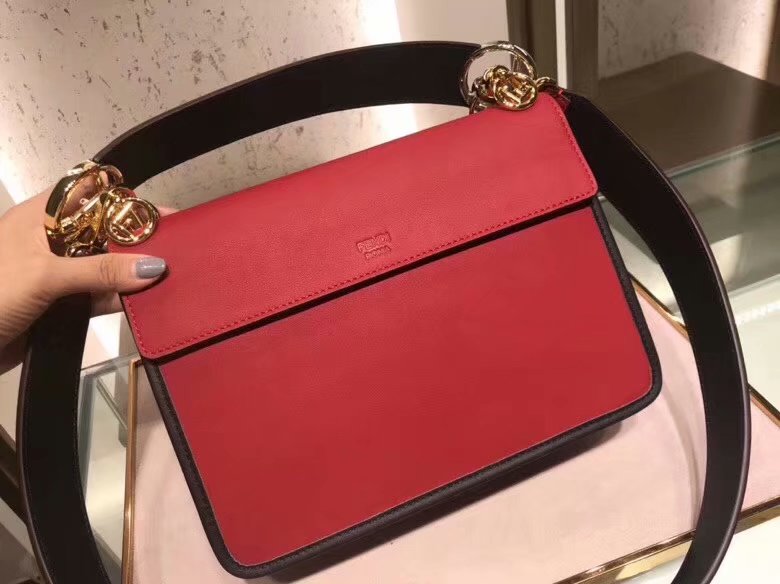 Replica Fendi KAN I LOGO Women Red Leather Bag