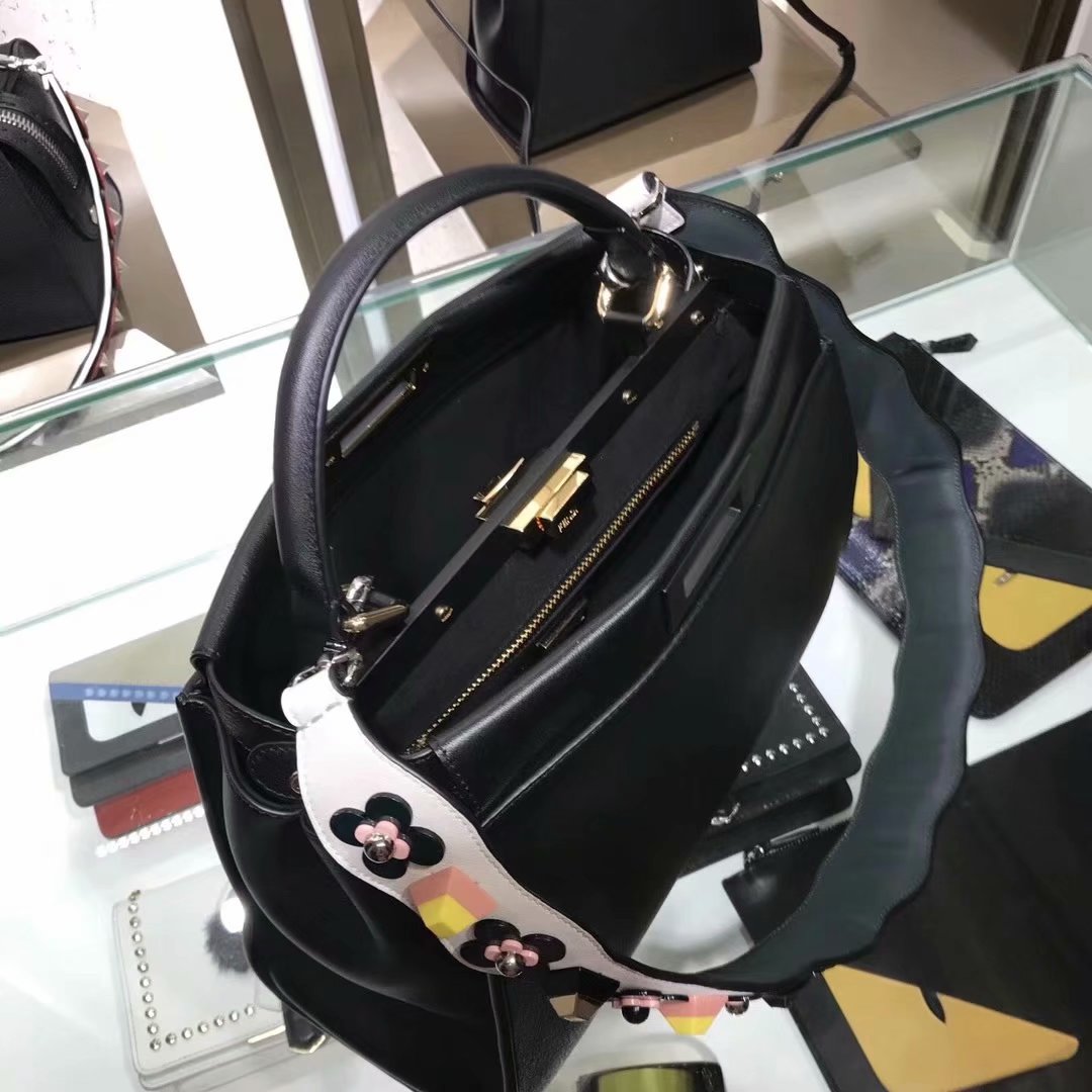 Replica Fendi Peekaboo 33cm Women Handbag Black Leather
