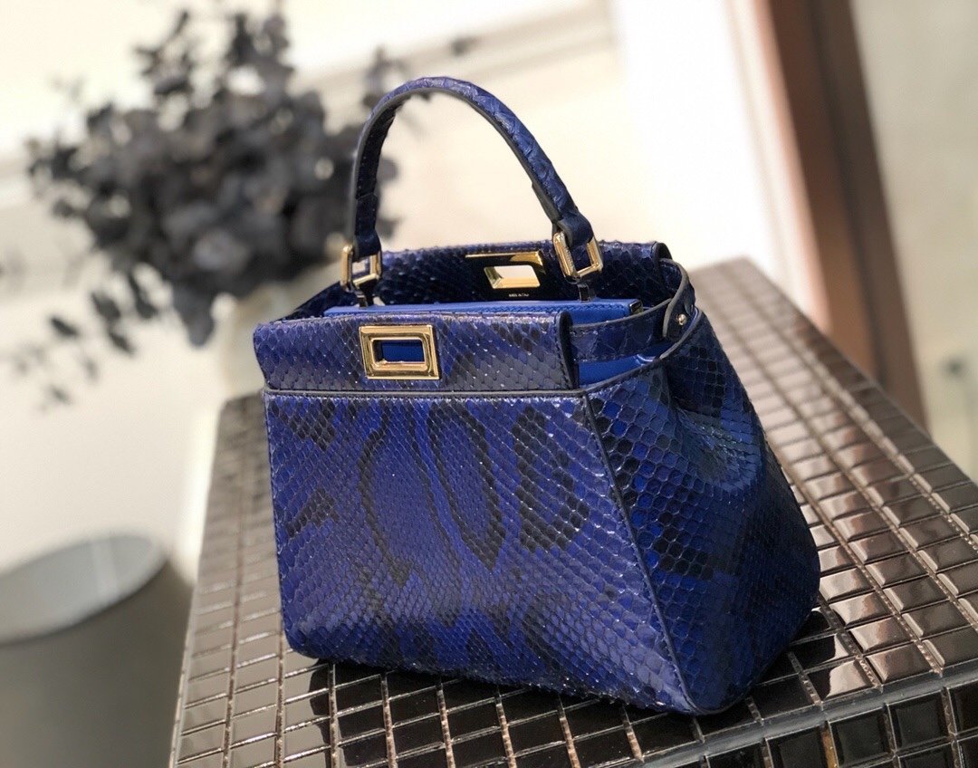 Replica Fendi Peekaboo Iconic Mini Python handbag 003