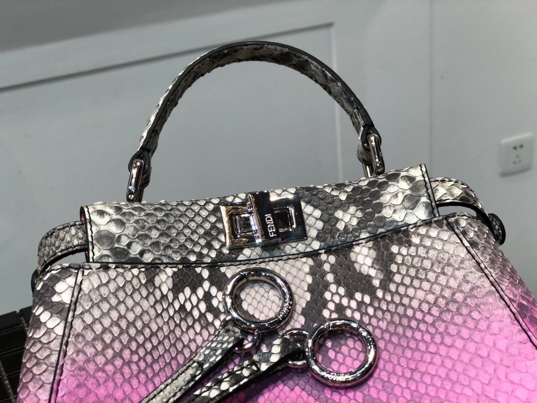 Replica Fendi Peekaboo Iconic Mini Python handbag 007