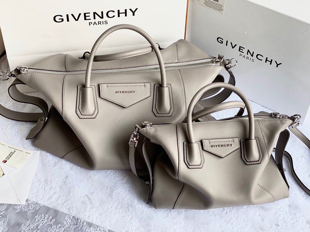 Replica Givenchy Antigona Soft Bag in Smooth Leather Gray