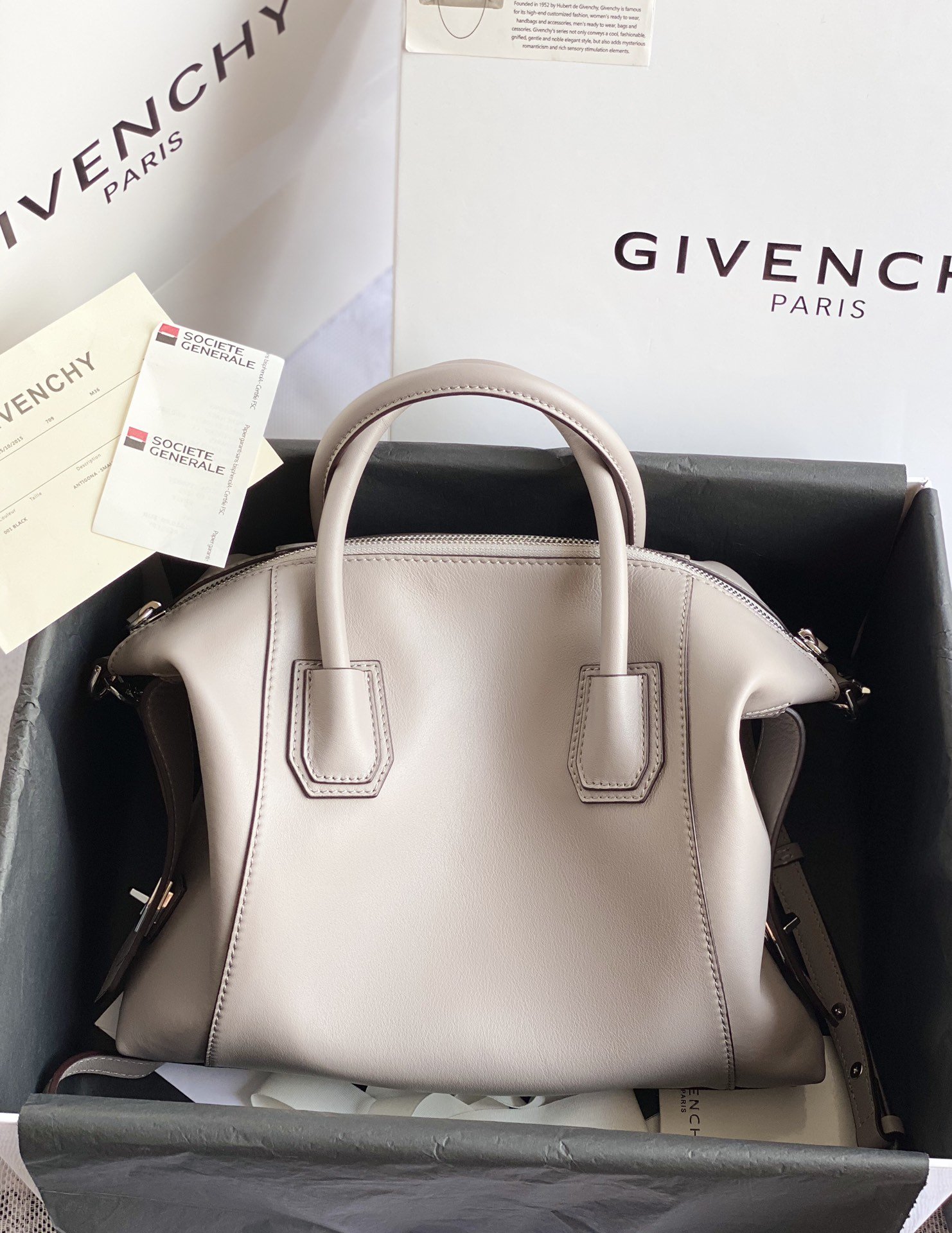 Replica Givenchy Antigona Soft Bag in Smooth Leather Gray