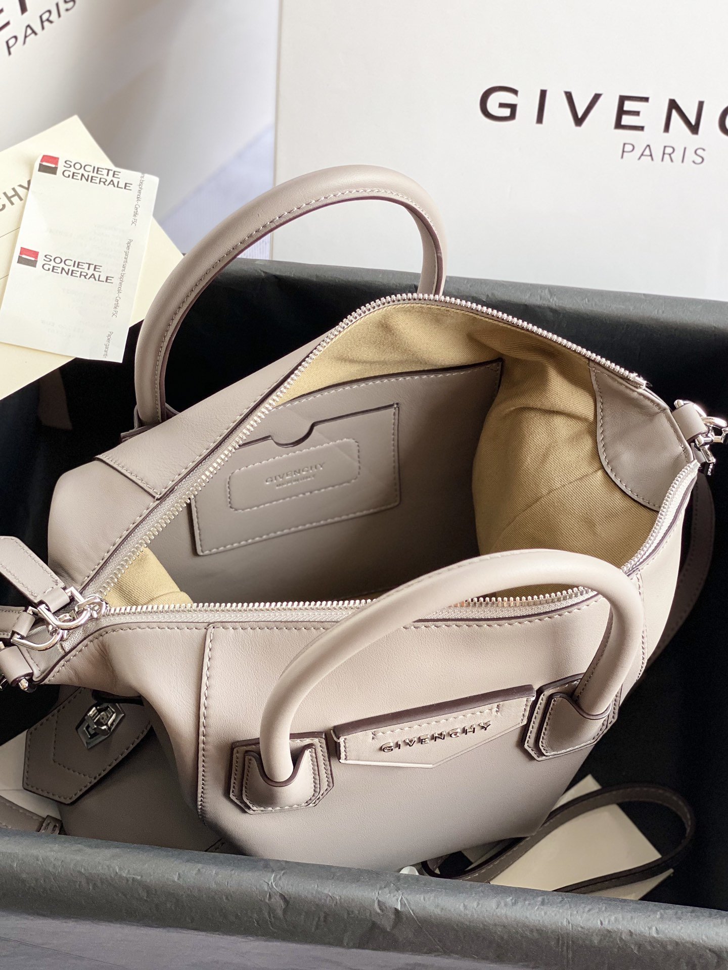 Replica Givenchy Antigona Soft Bag in Smooth Leather Gray