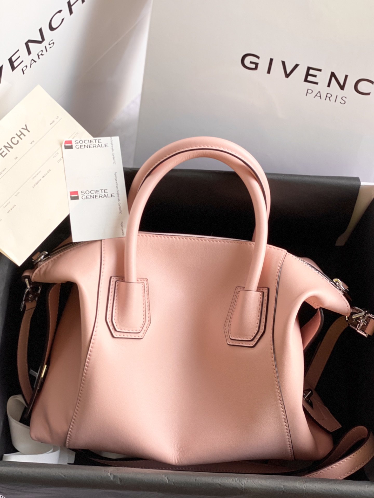 Replica Givenchy Antigona Soft Bag in Smooth Leather Pink