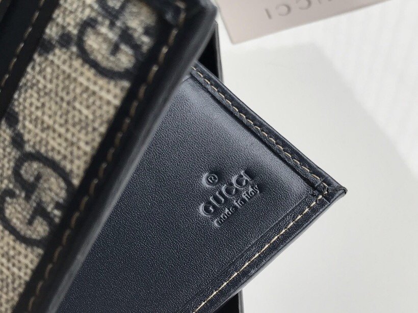 Replica Gucci 138042 Men GG Supreme Wallet With Blue Leather