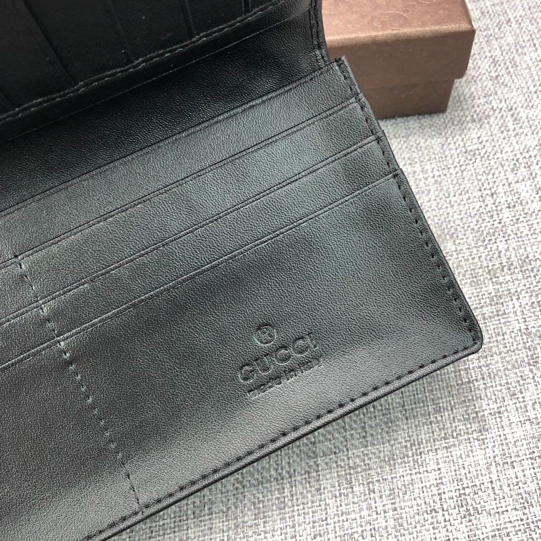 Replica Gucci 225826 Men Long Wallet Black Leather