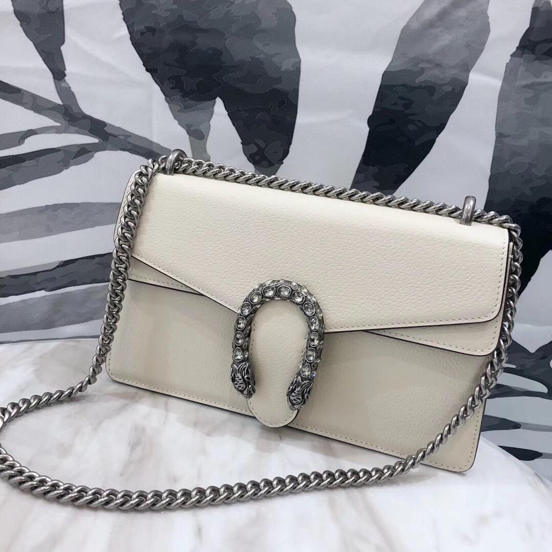 Replica Gucci 400249 Dionysus Small Shoulder Bag White Leather