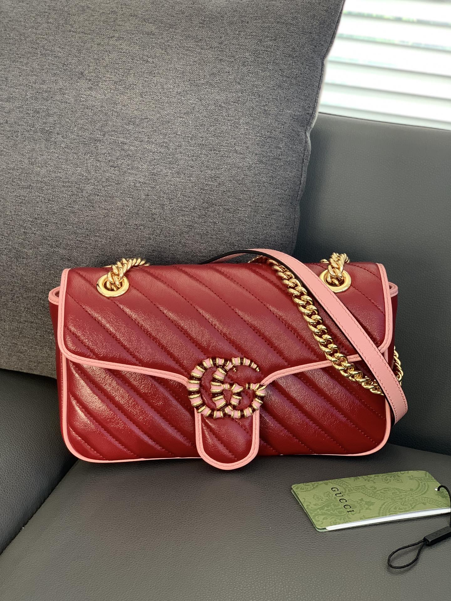 Replica Gucci 443497 GG Marmont Small Shoulder Bag Red