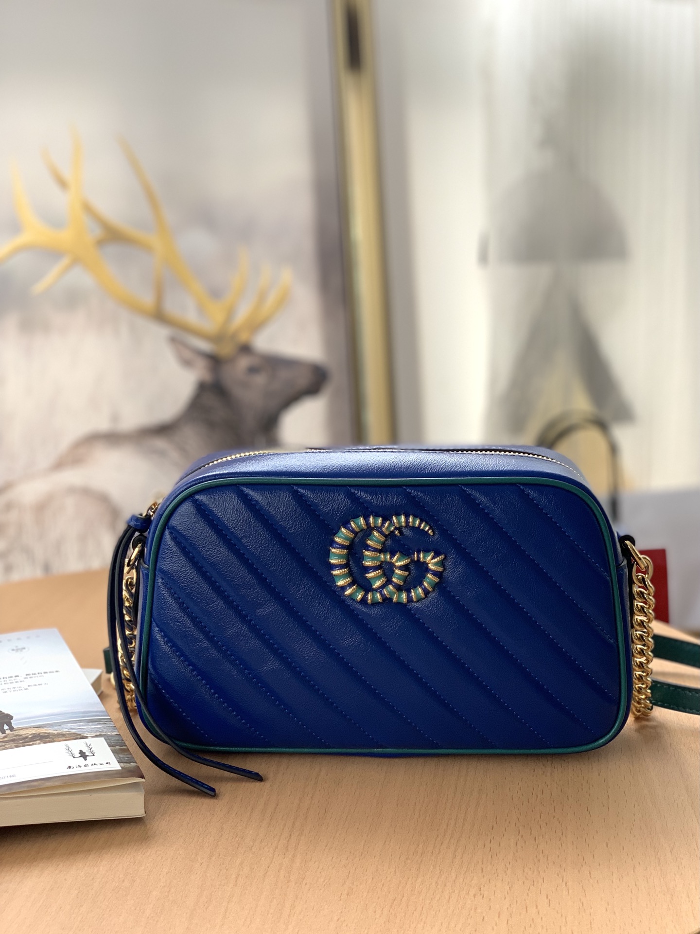 Replica Gucci 447632 GG Marmont Small Shoulder Bag Blue