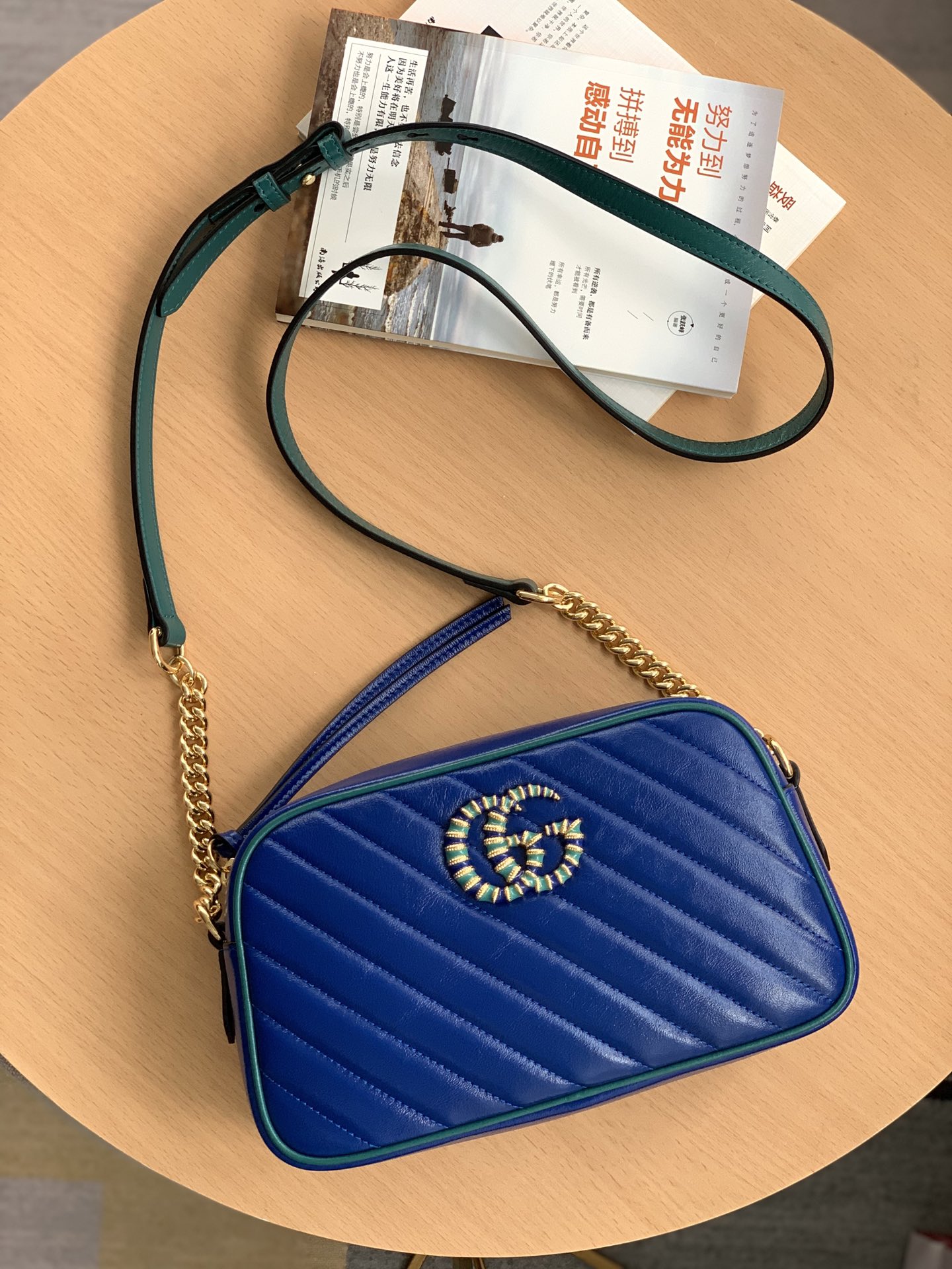 Replica Gucci 447632 GG Marmont Small Shoulder Bag Blue