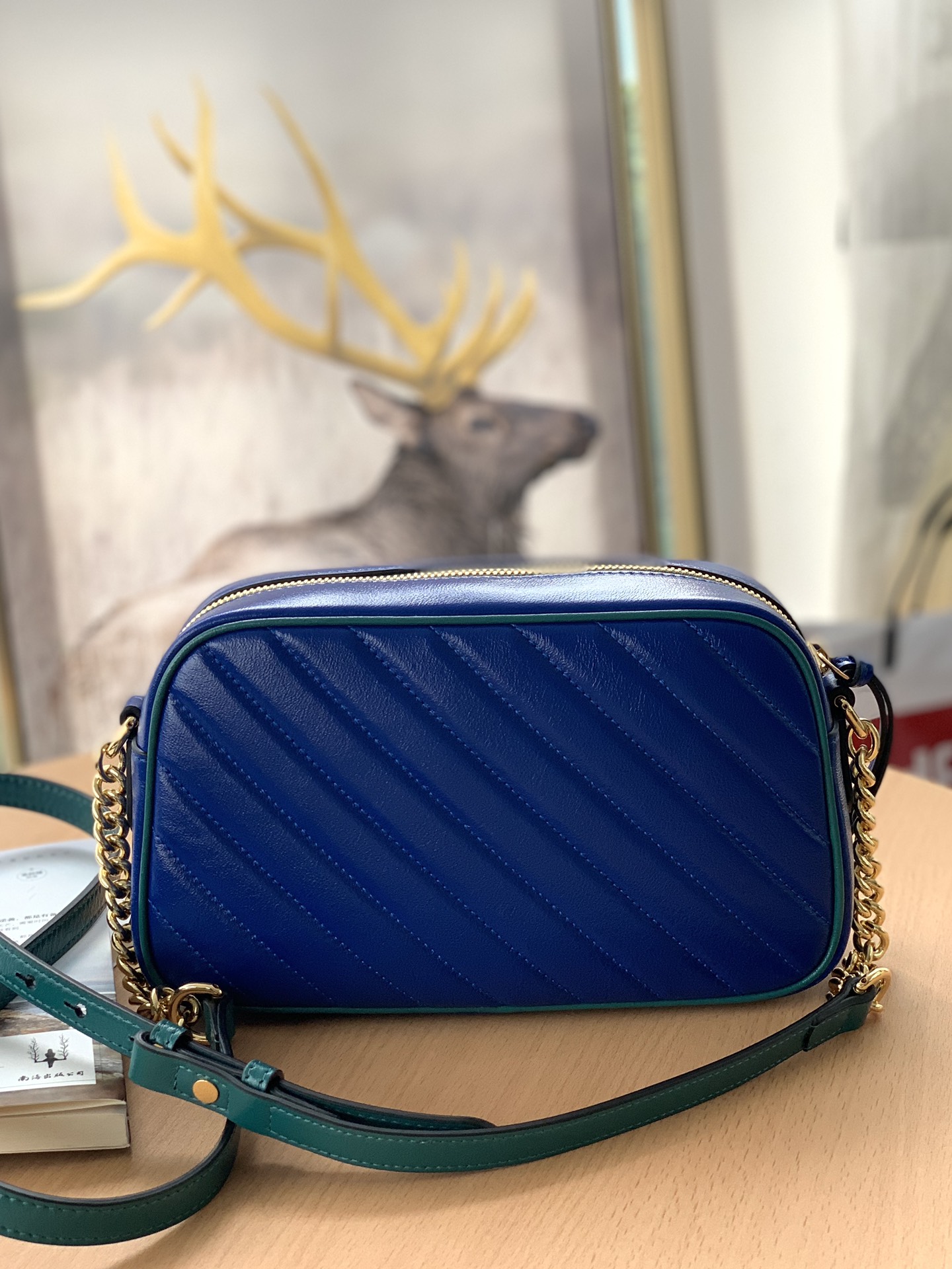 Replica Gucci 447632 GG Marmont Small Shoulder Bag Blue