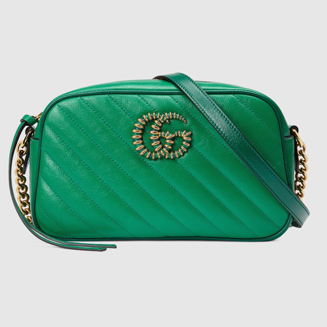 Replica Gucci 447632 GG Marmont Small Shoulder Bag Green