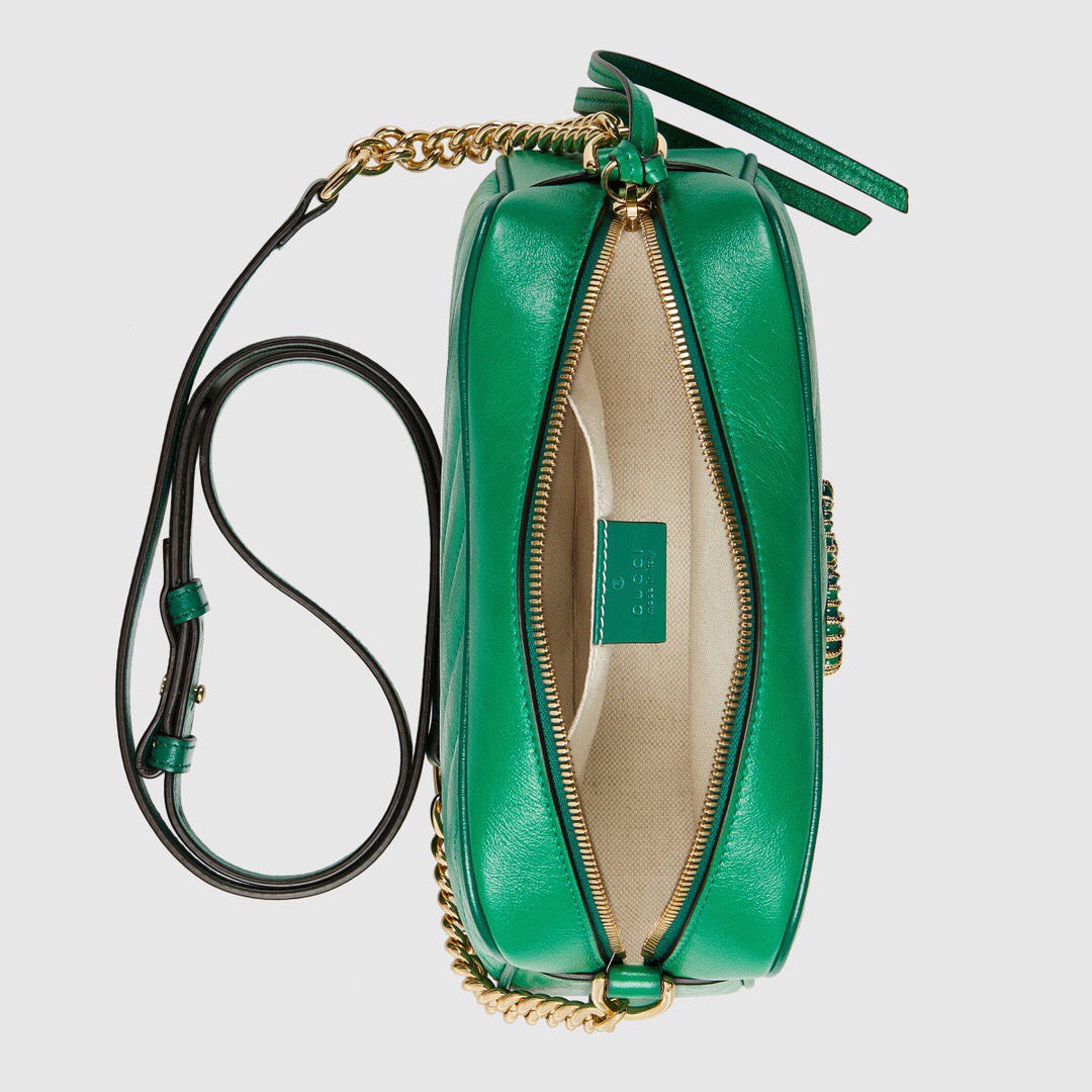 Replica Gucci 447632 GG Marmont Small Shoulder Bag Green