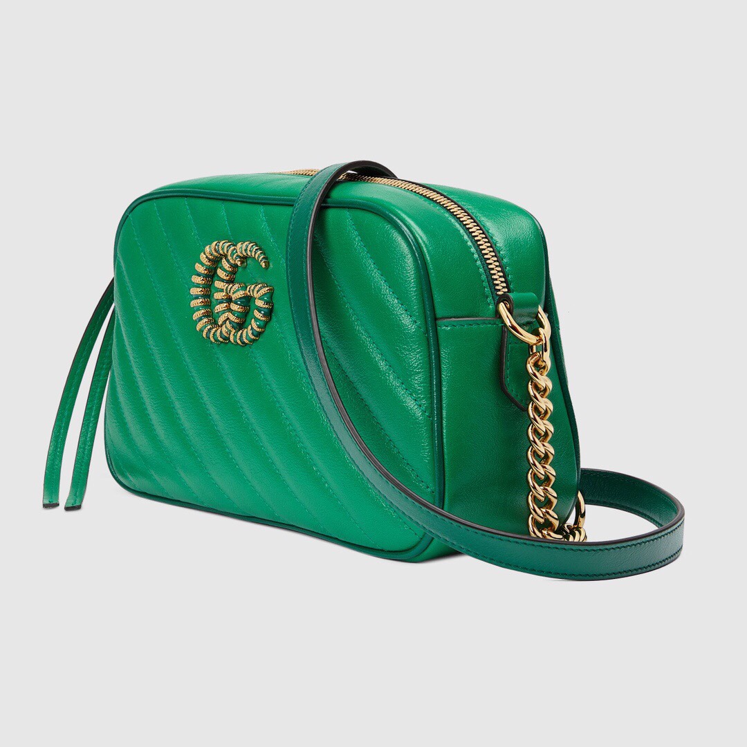 Replica Gucci 447632 GG Marmont Small Shoulder Bag Green